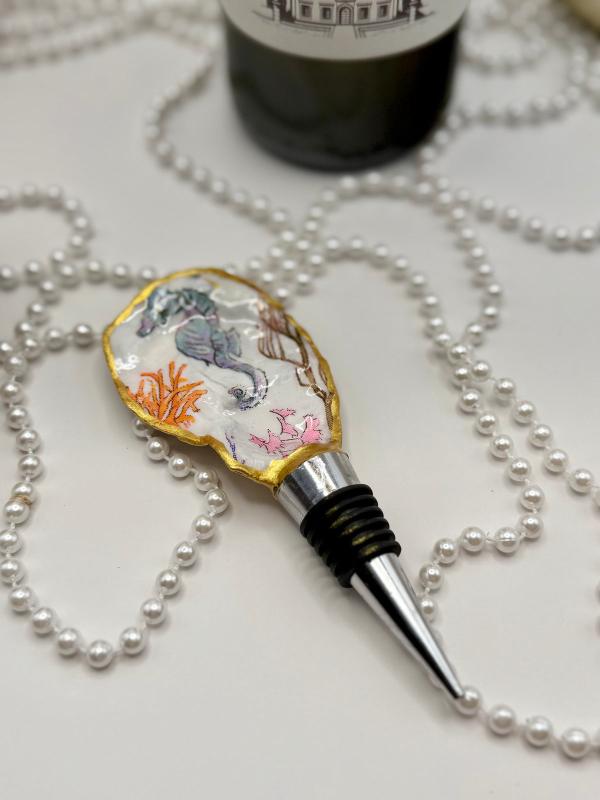 Oyster Shell Wine Stopper – Under the Sea