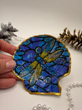 Scallop Trinket Tray - Blue Dragonfly