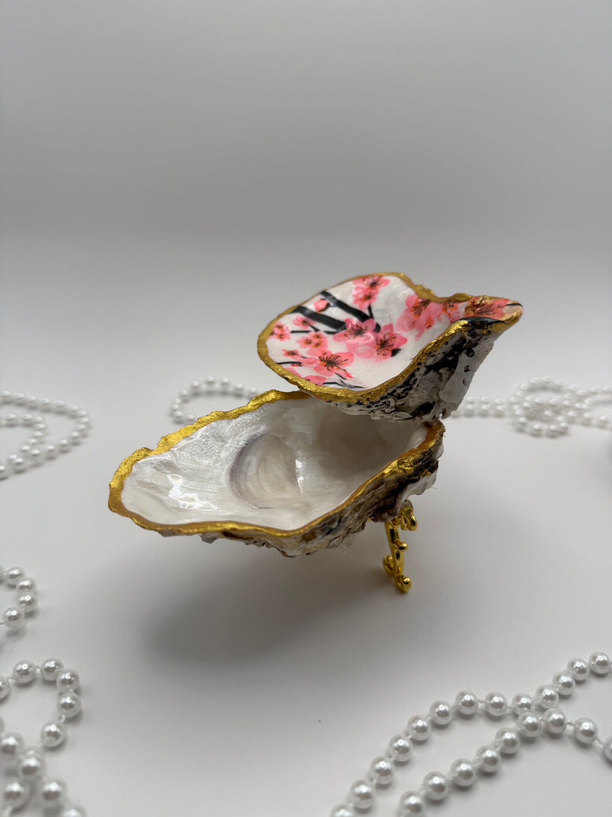 Double Oyster Trinket Tray – Cherry Blossom