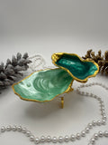 Double Oyster Trinket Tray – Emerald Green