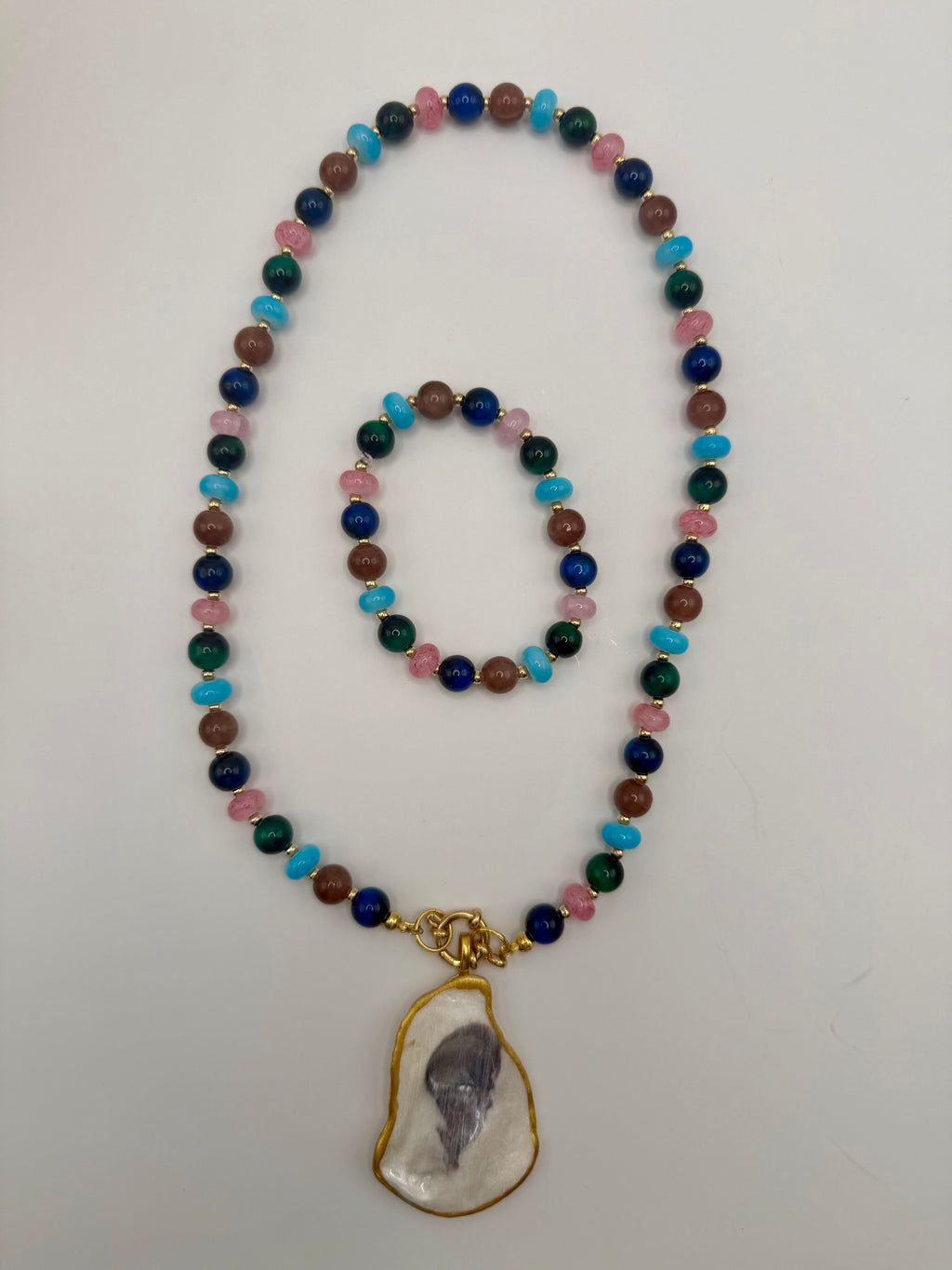Oyster Shell Beaded Necklace – Colorful Eclectic