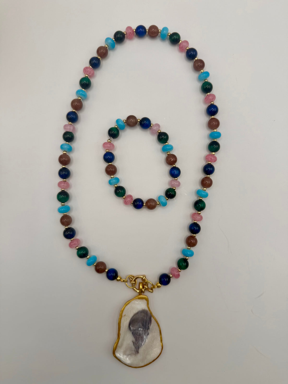 Oyster Shell Beaded Necklace – Colorful Eclectic