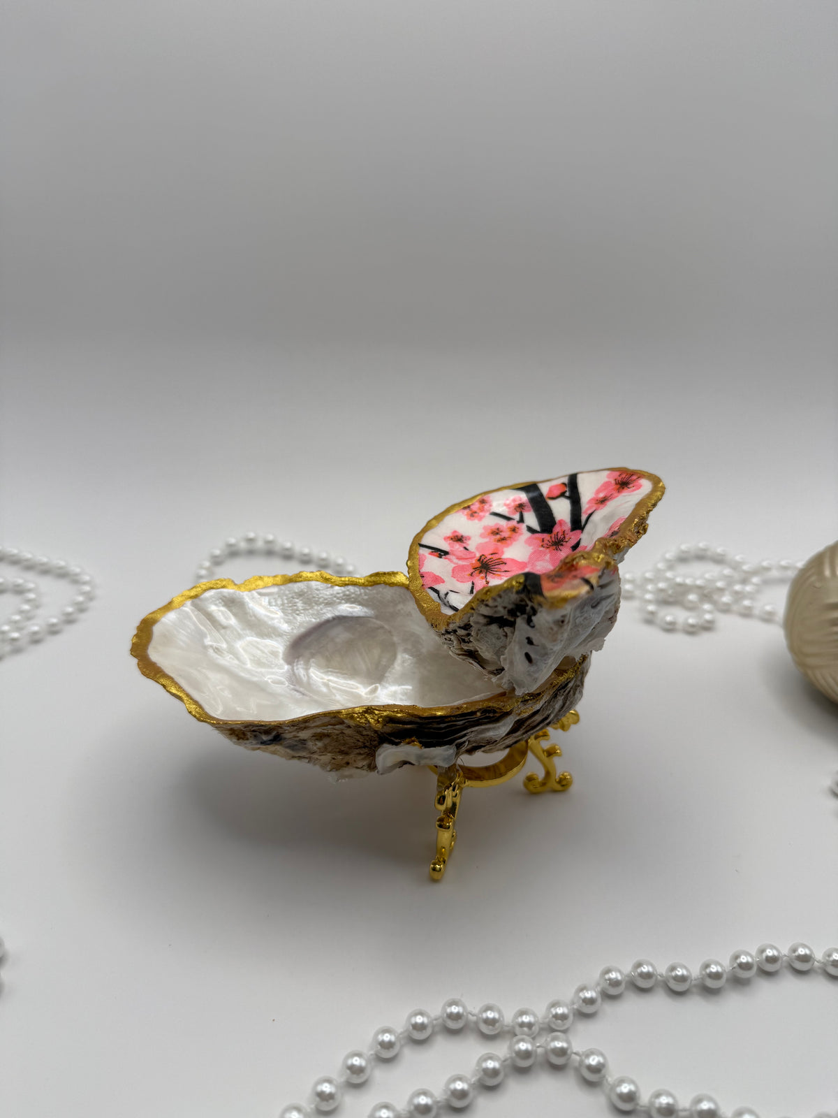 Double Oyster Trinket Tray – Cherry Blossom