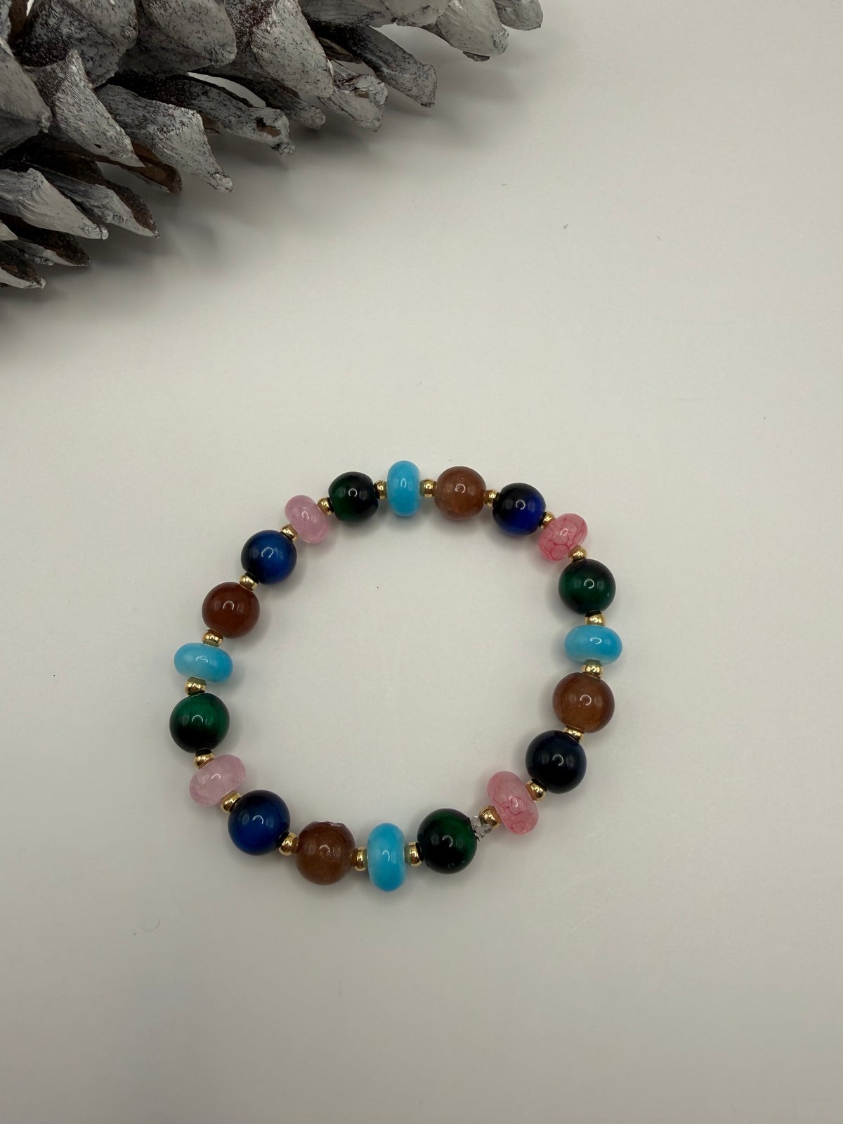 Colorful Eclectic Stretch Beaded Bracelet