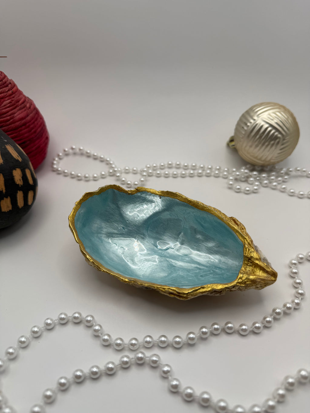 Oyster Trinket Tray – Sea Glass Blue