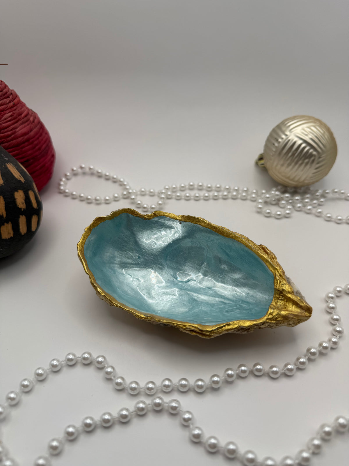 Oyster Trinket Tray – Sea Glass Blue