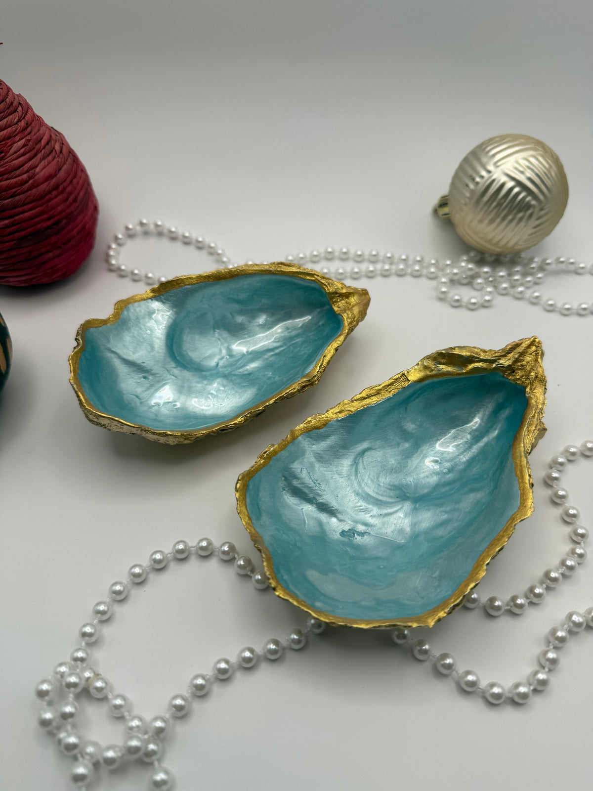 Oyster Trinket Tray – Sea Glass Blue