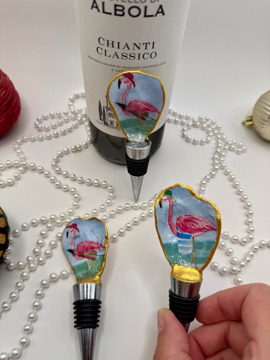 Oyster Shell Wine Stopper – Flamingo Getaway