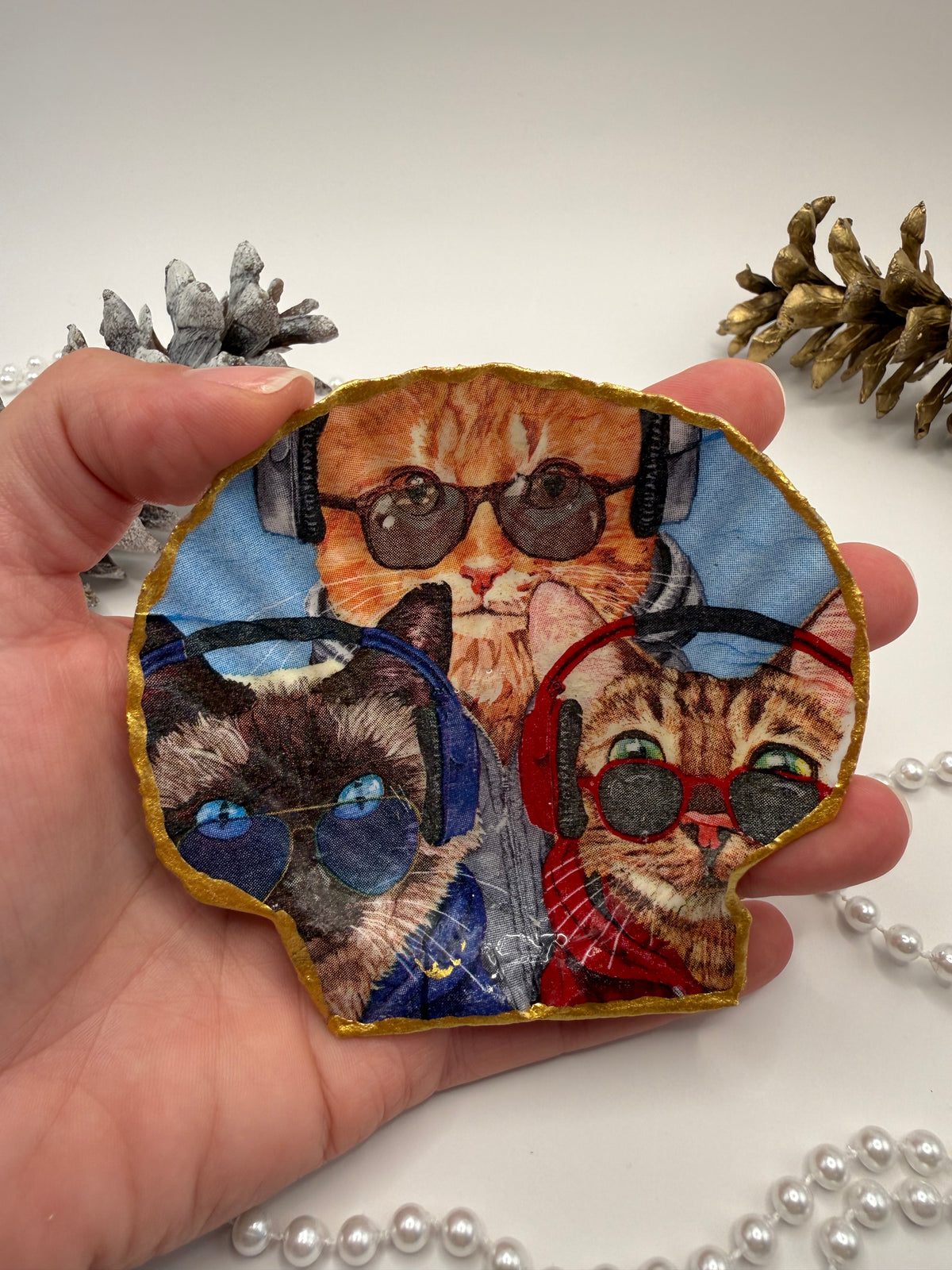 Scallop Trinket Tray - Cool Cats
