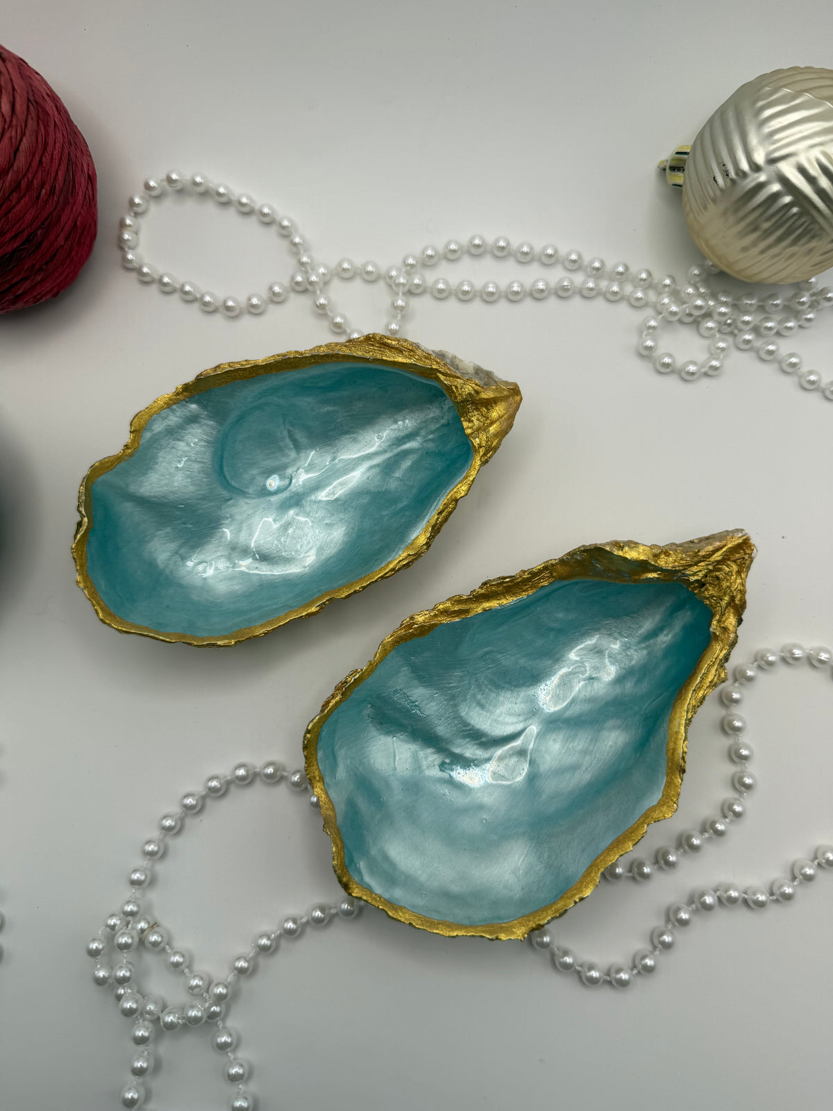 Oyster Trinket Tray – Sea Glass Blue
