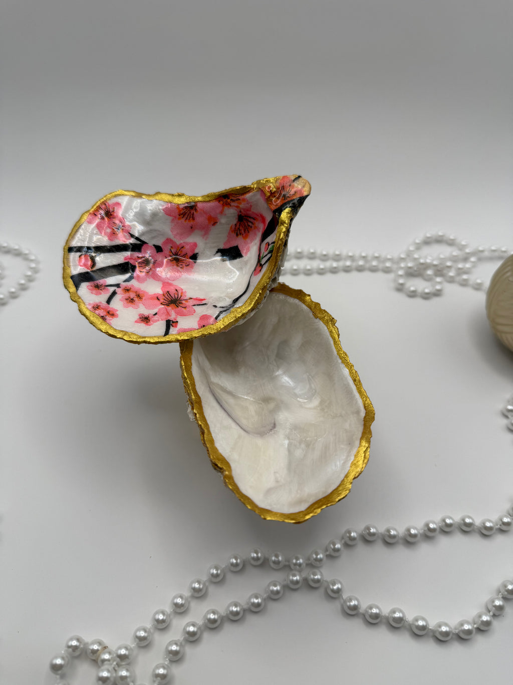 Double Oyster Trinket Tray – Cherry Blossom