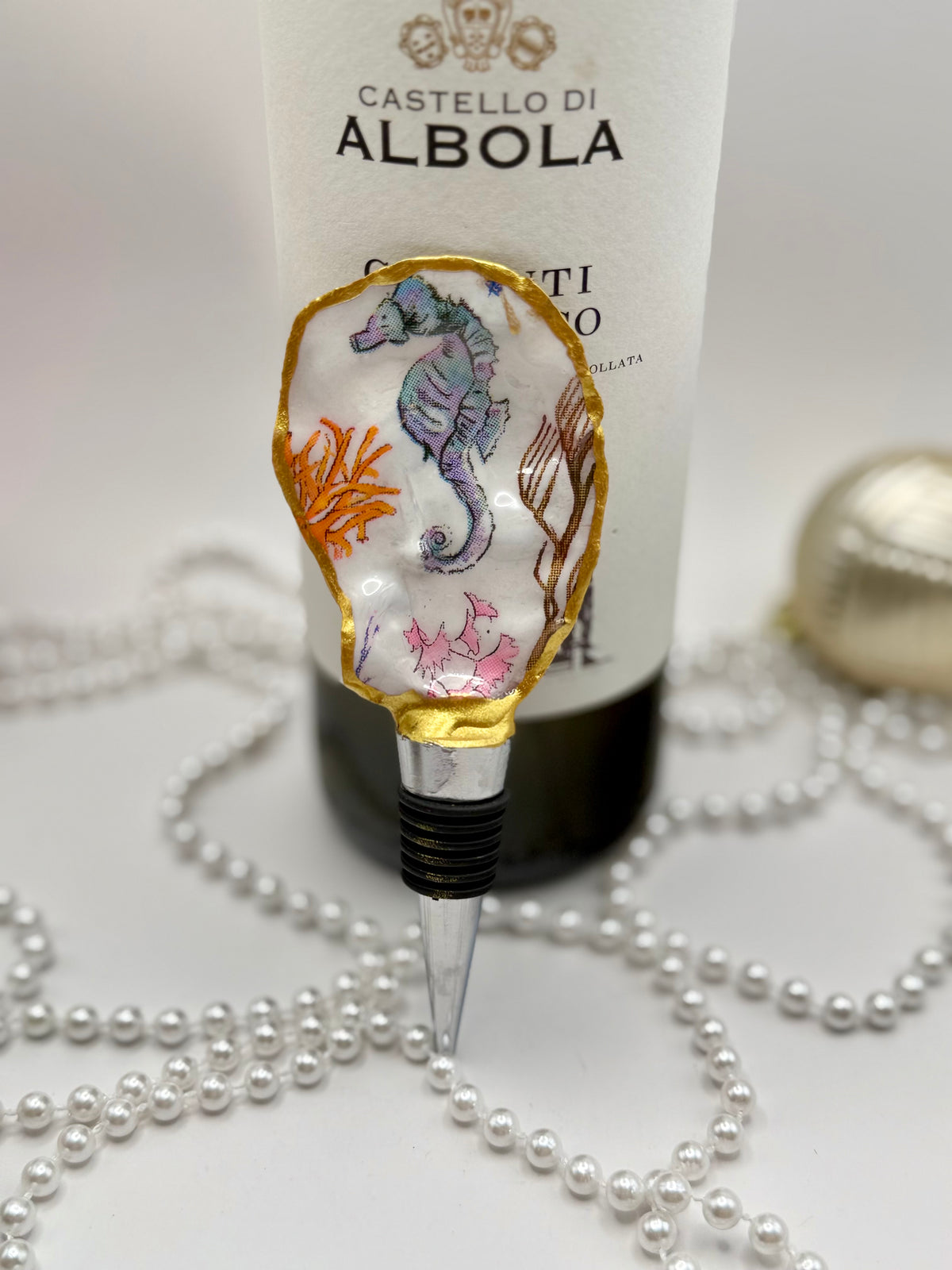 Oyster Shell Wine Stopper – Under the Sea