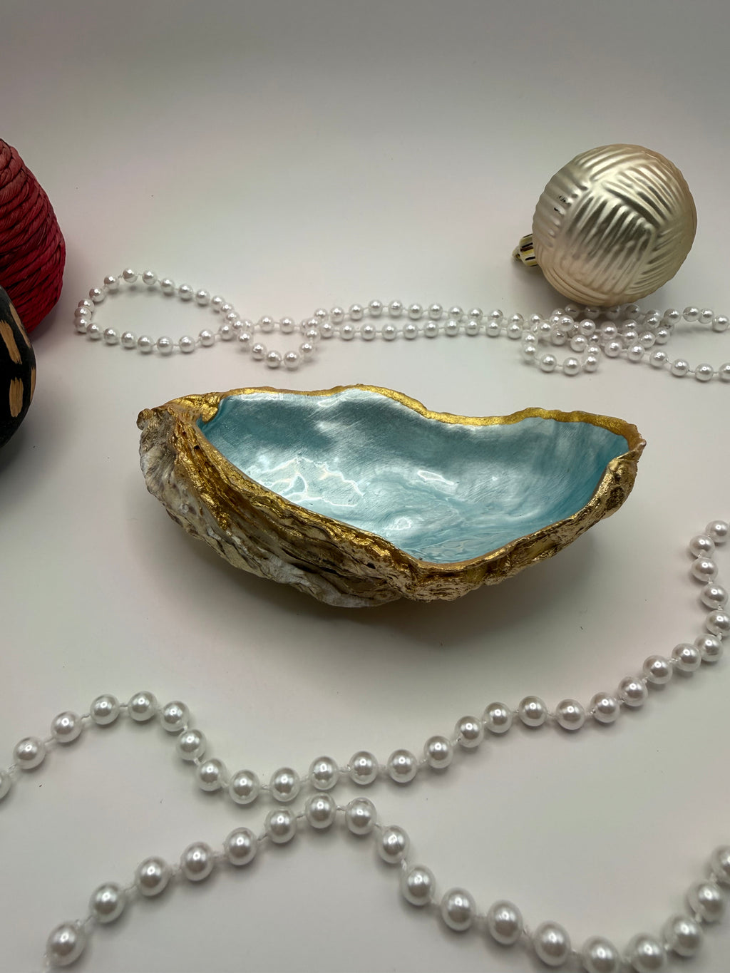 Oyster Trinket Tray – Sea Glass Blue