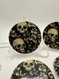 Wood Coaster – Skulls & Blooms