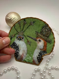 Scallop Trinket Tray - Feathered Friends Green