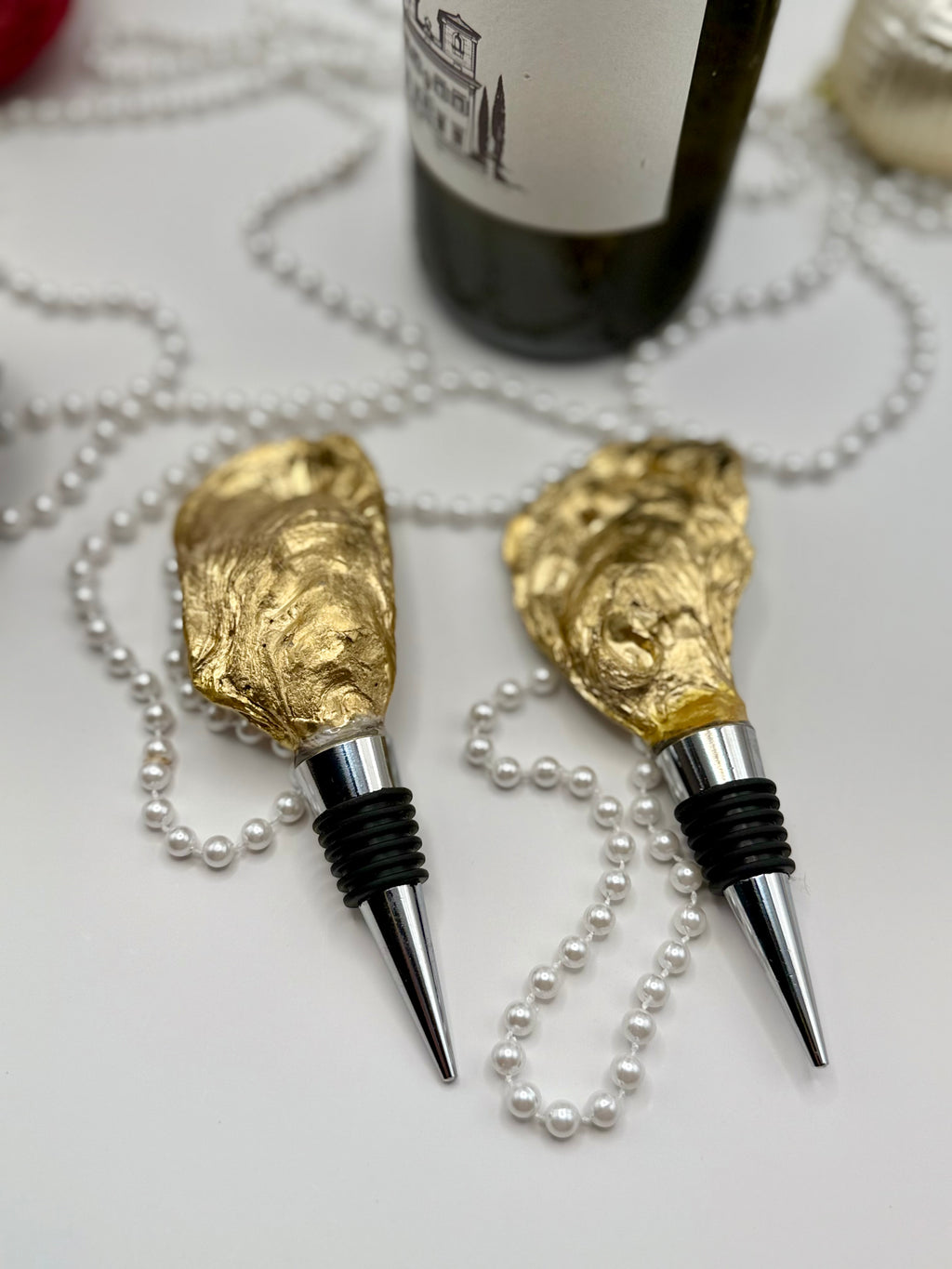 Oyster Shell Wine Stopper – Silly Birds Blue