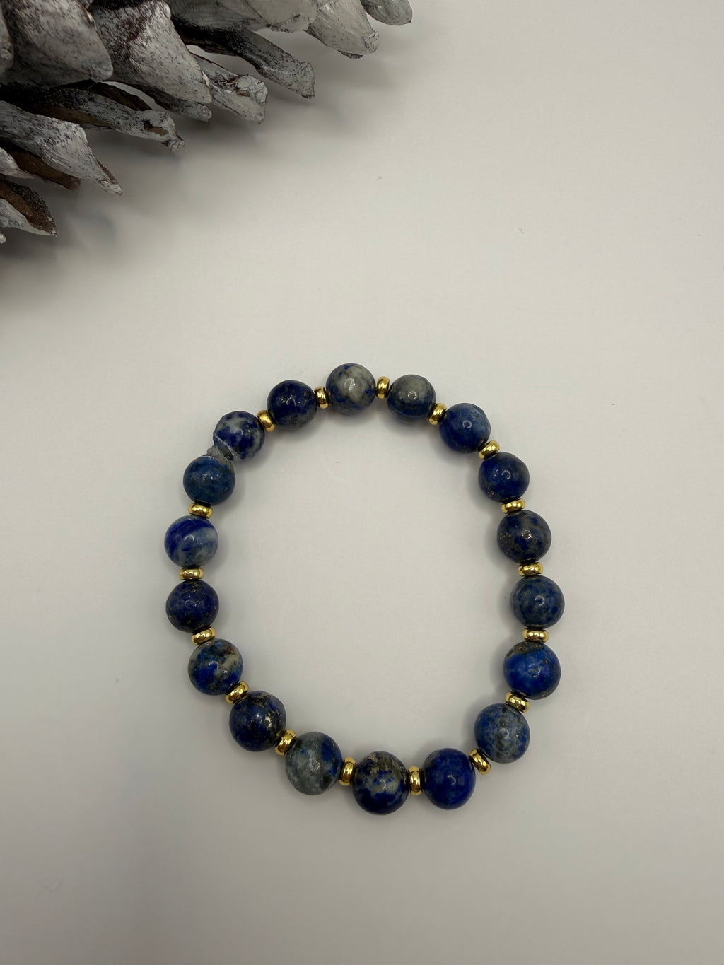 Blue Mosaic Stretch Beaded Bracelet
