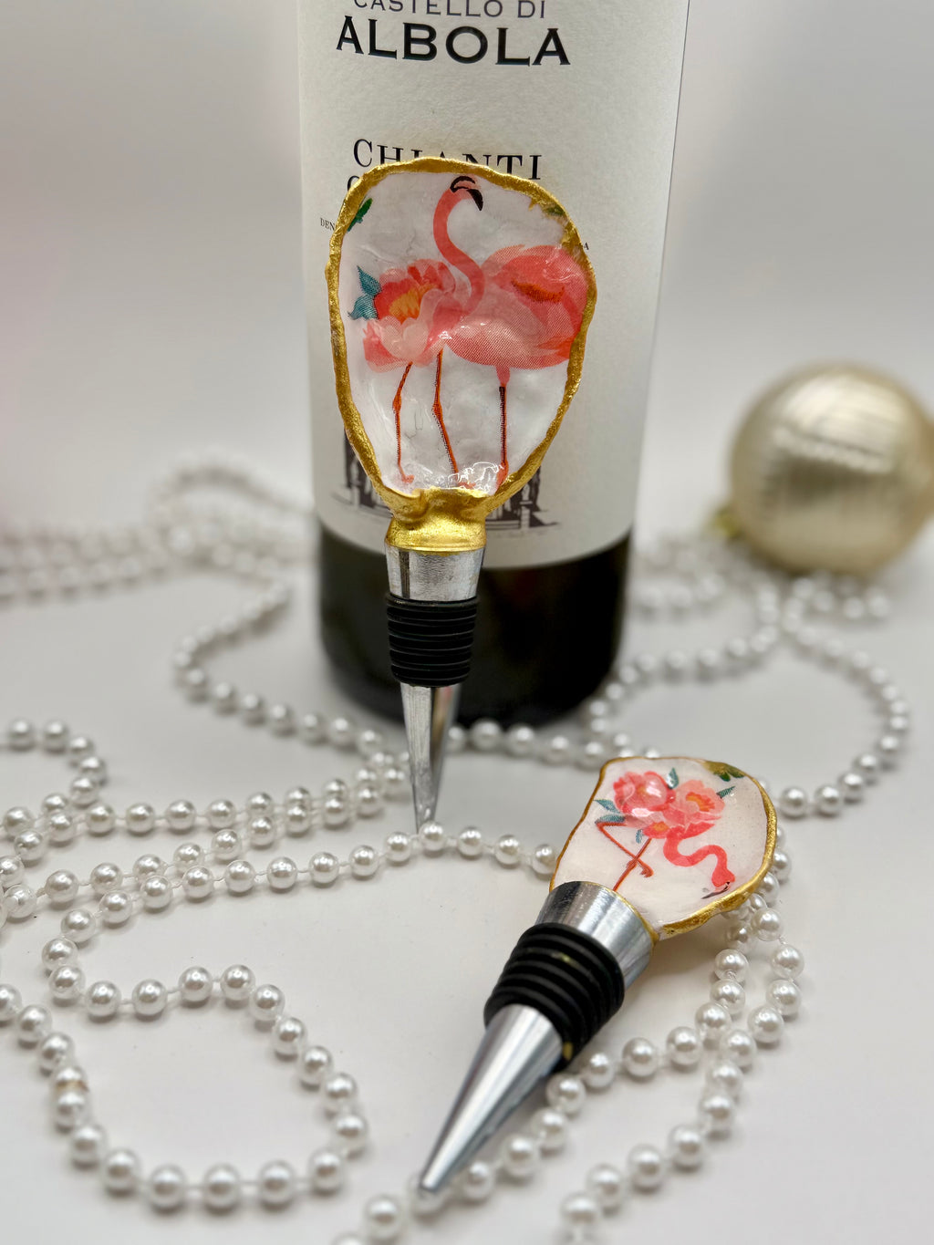 Oyster Shell Wine Stopper – Flamingo Paradise