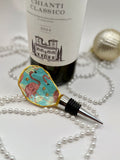 Oyster Shell Wine Stopper – Tropical Flamingo