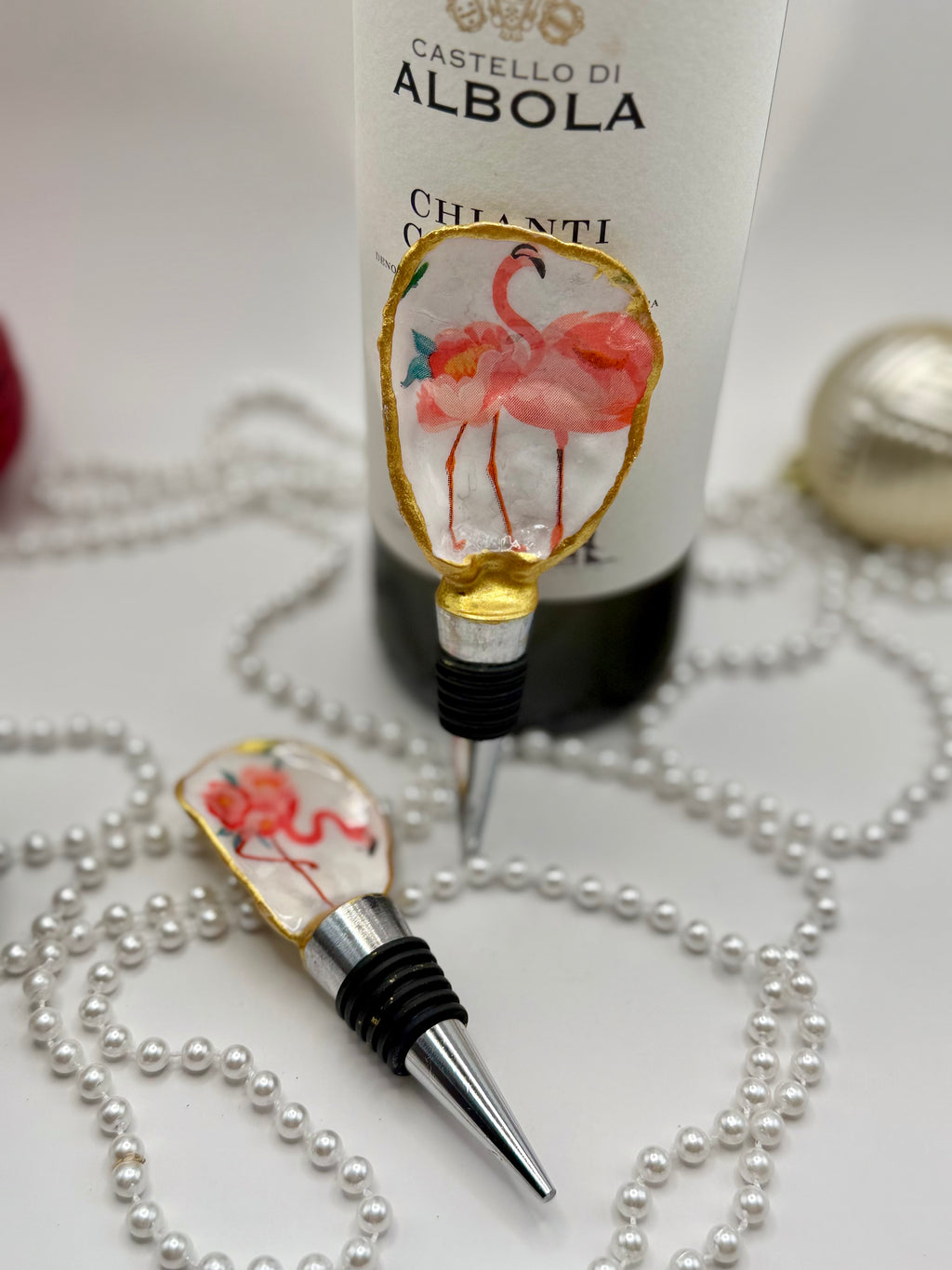 Oyster Shell Wine Stopper – Flamingo Paradise