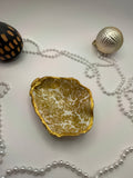 Oyster Trinket Tray – Golden Damask