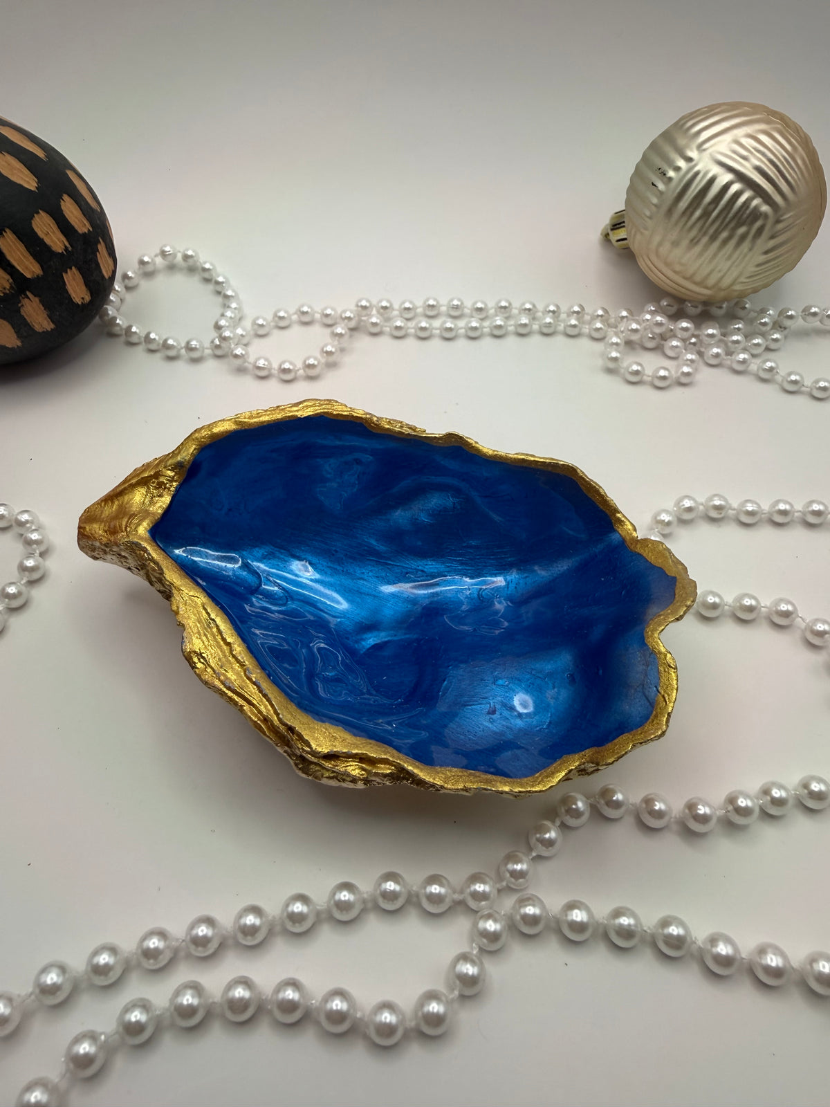 Oyster Trinket Tray – Sapphire Blue