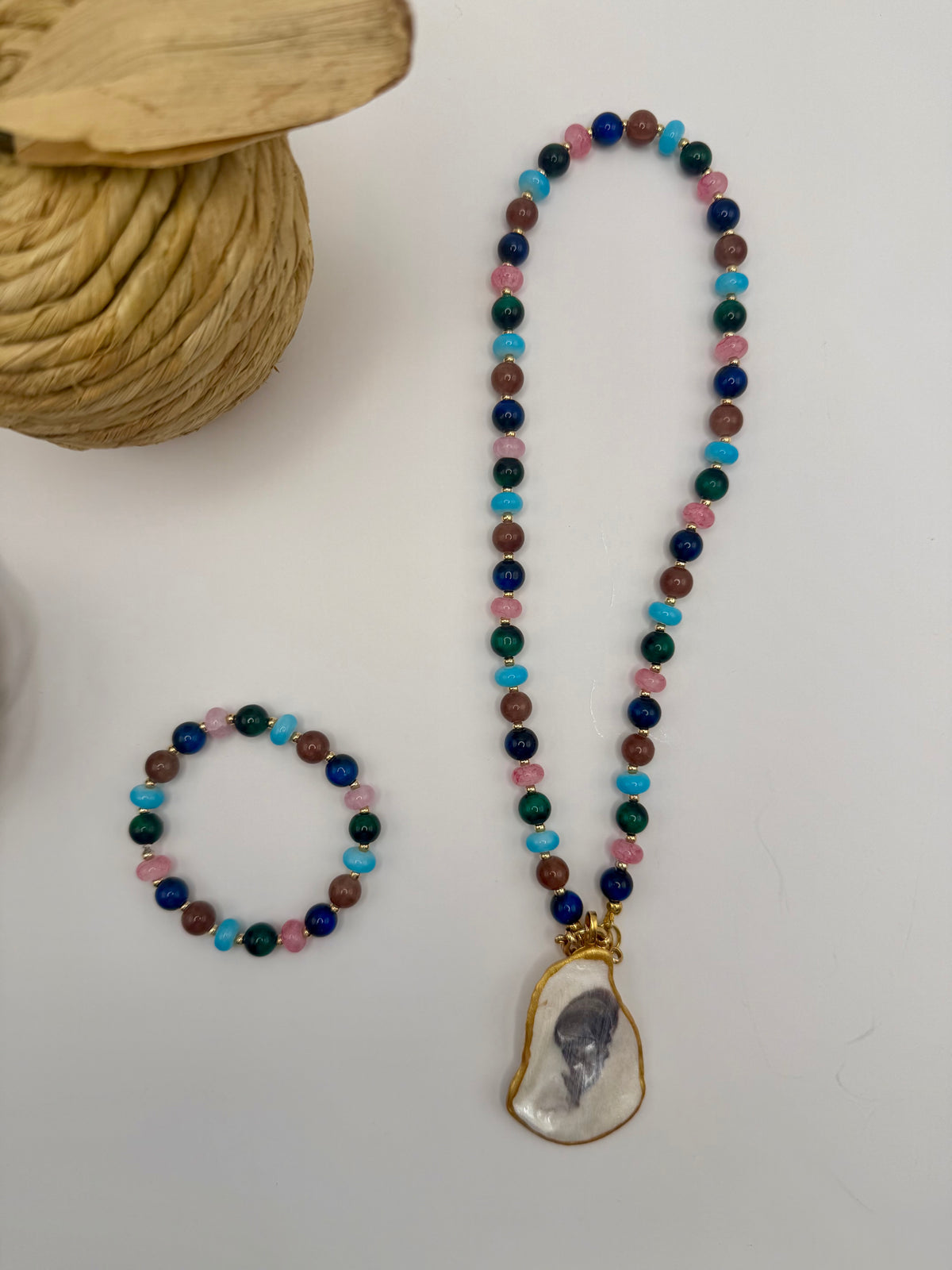 Oyster Shell Beaded Necklace – Colorful Eclectic