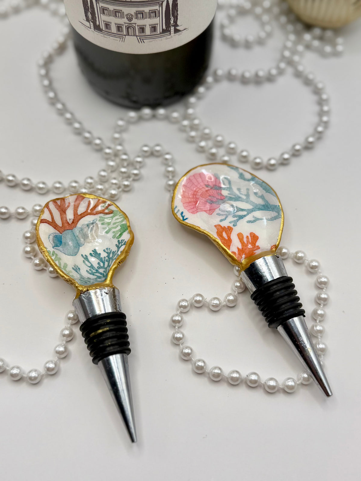 Oyster Shell Wine Stopper – Coral Reef
