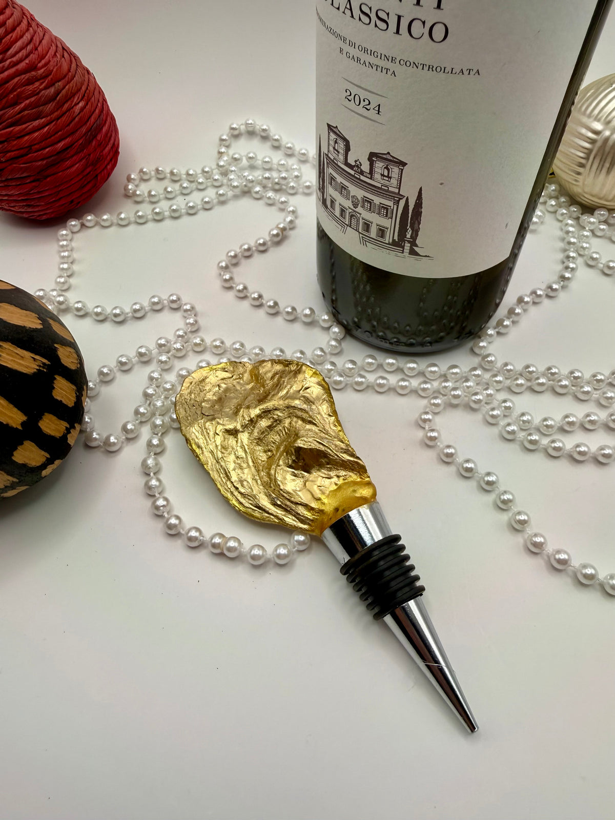 Oyster Shell Wine Stopper – Cherry Blossom