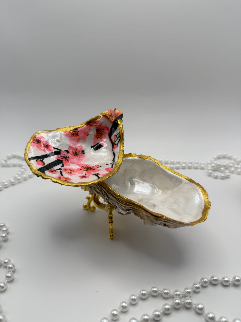 Double Oyster Trinket Tray – Cherry Blossom