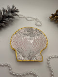 Scallop Trinket Tray - Pink Python