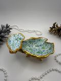 Double Oyster Trinket Tray – Blue & Green Garden Toile