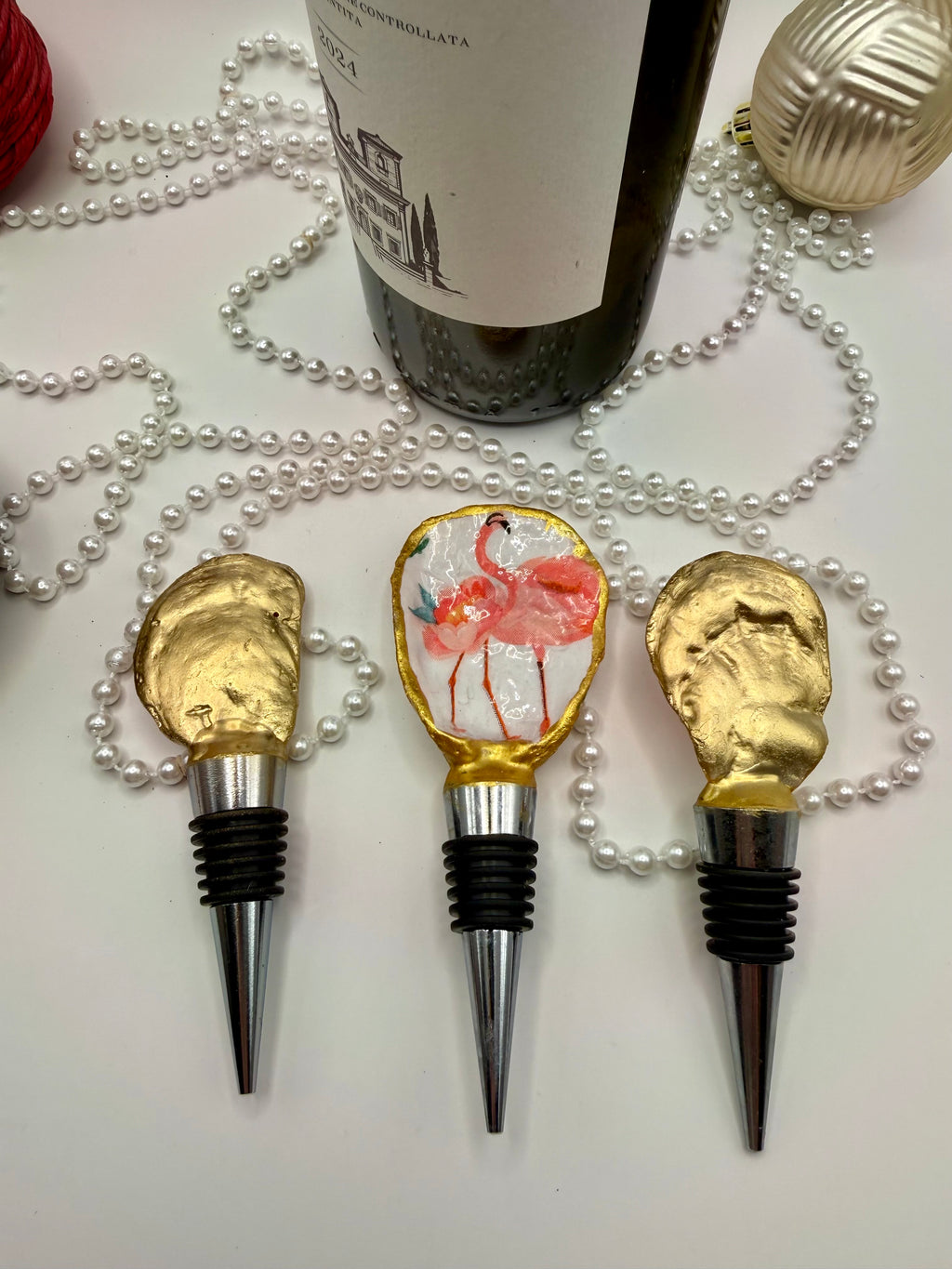 Oyster Shell Wine Stopper – Flamingo Paradise