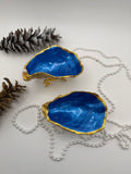 Oyster Trinket Tray with Stand – Sapphire Blue