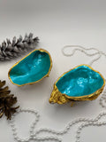 Oyster Trinket Tray with Stand – Tropical Turquoise