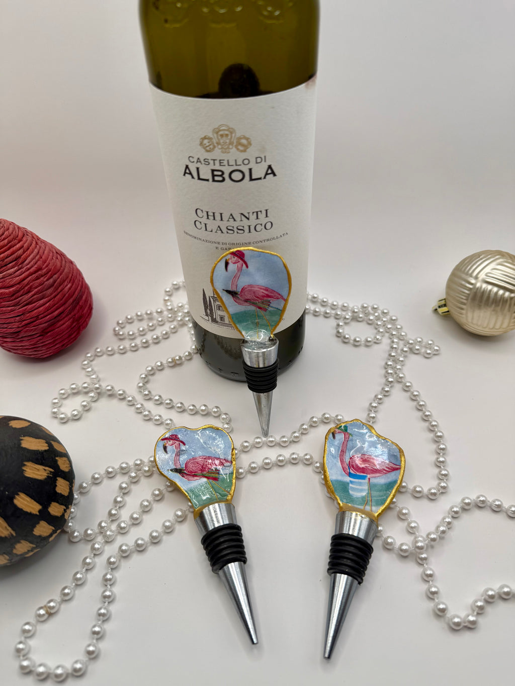 Oyster Shell Wine Stopper – Flamingo Getaway