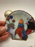 Scallop Trinket Tray - Silly Birds Blue