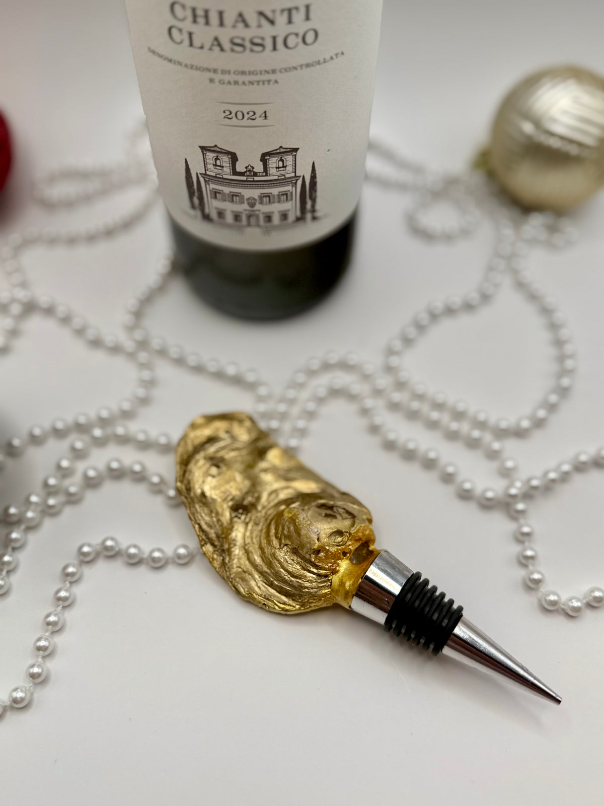 Oyster Shell Wine Stopper – Pink Python