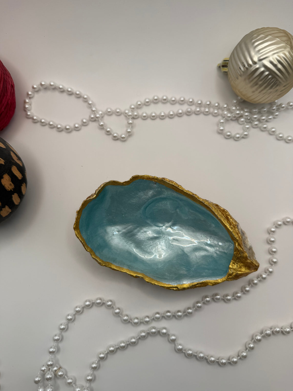 Oyster Trinket Tray – Sea Glass Blue