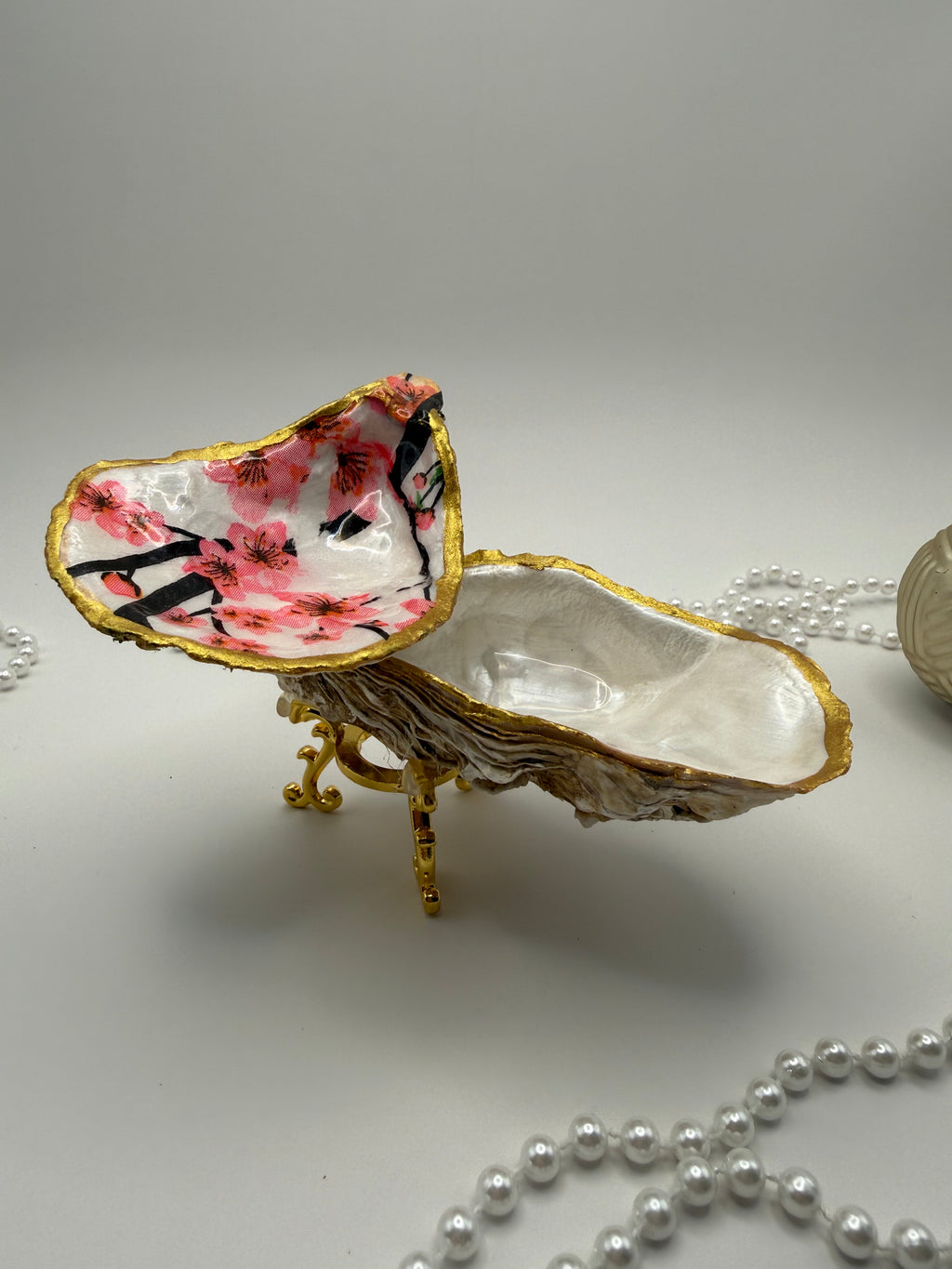 Double Oyster Trinket Tray – Cherry Blossom