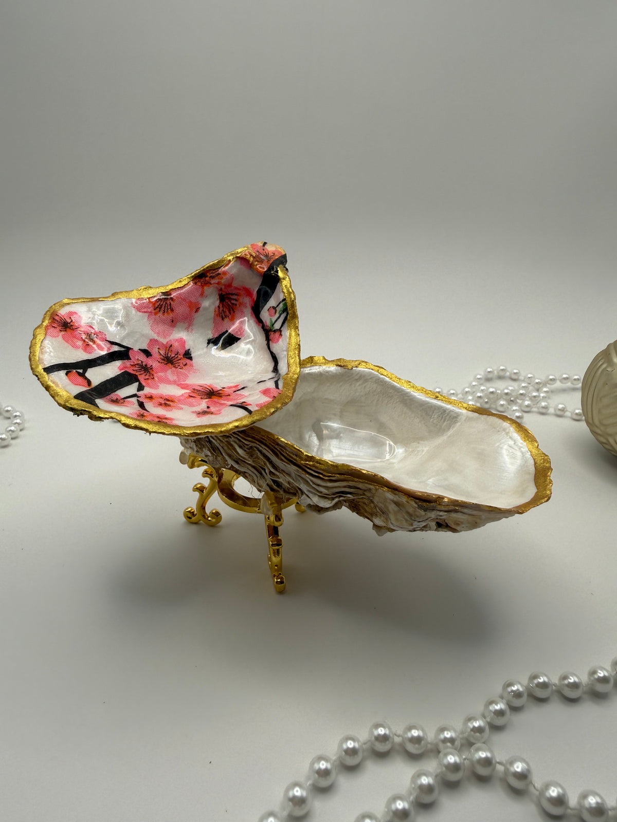 Double Oyster Trinket Tray – Cherry Blossom
