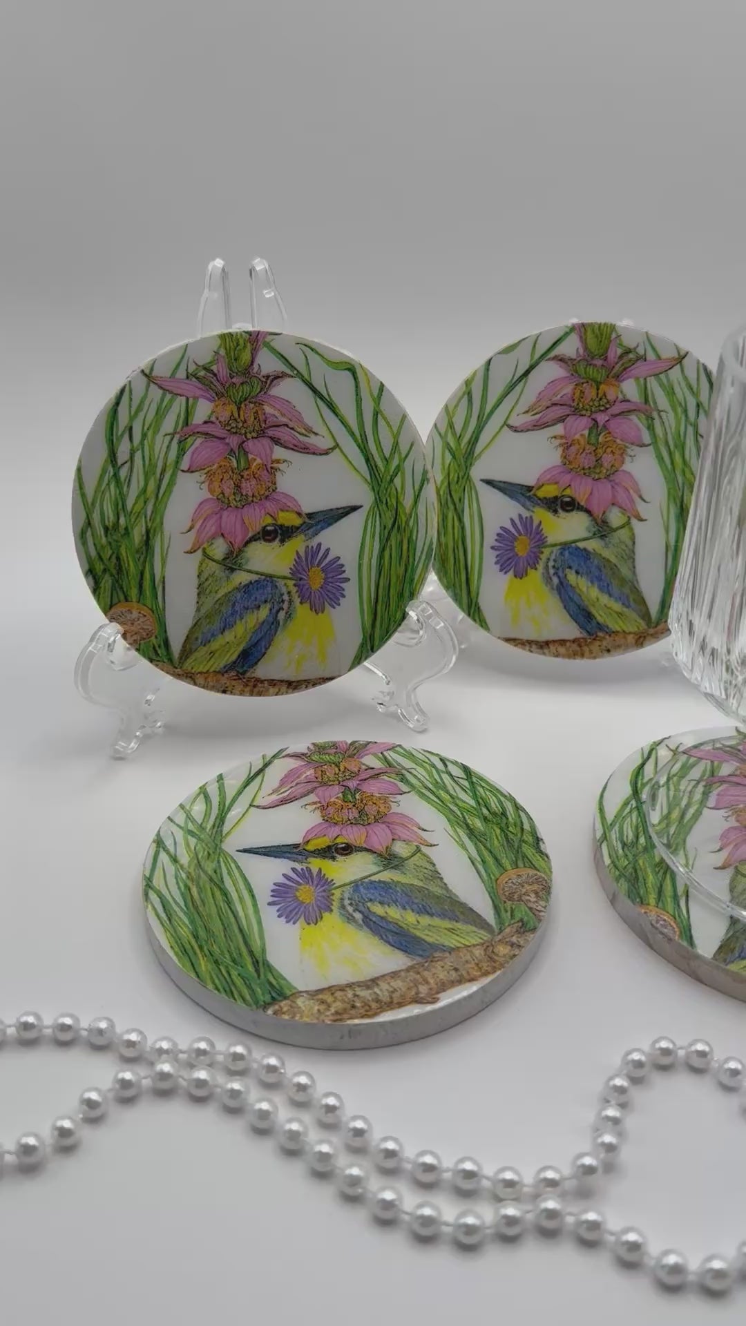 Wood Coaster – Garden Party Bird