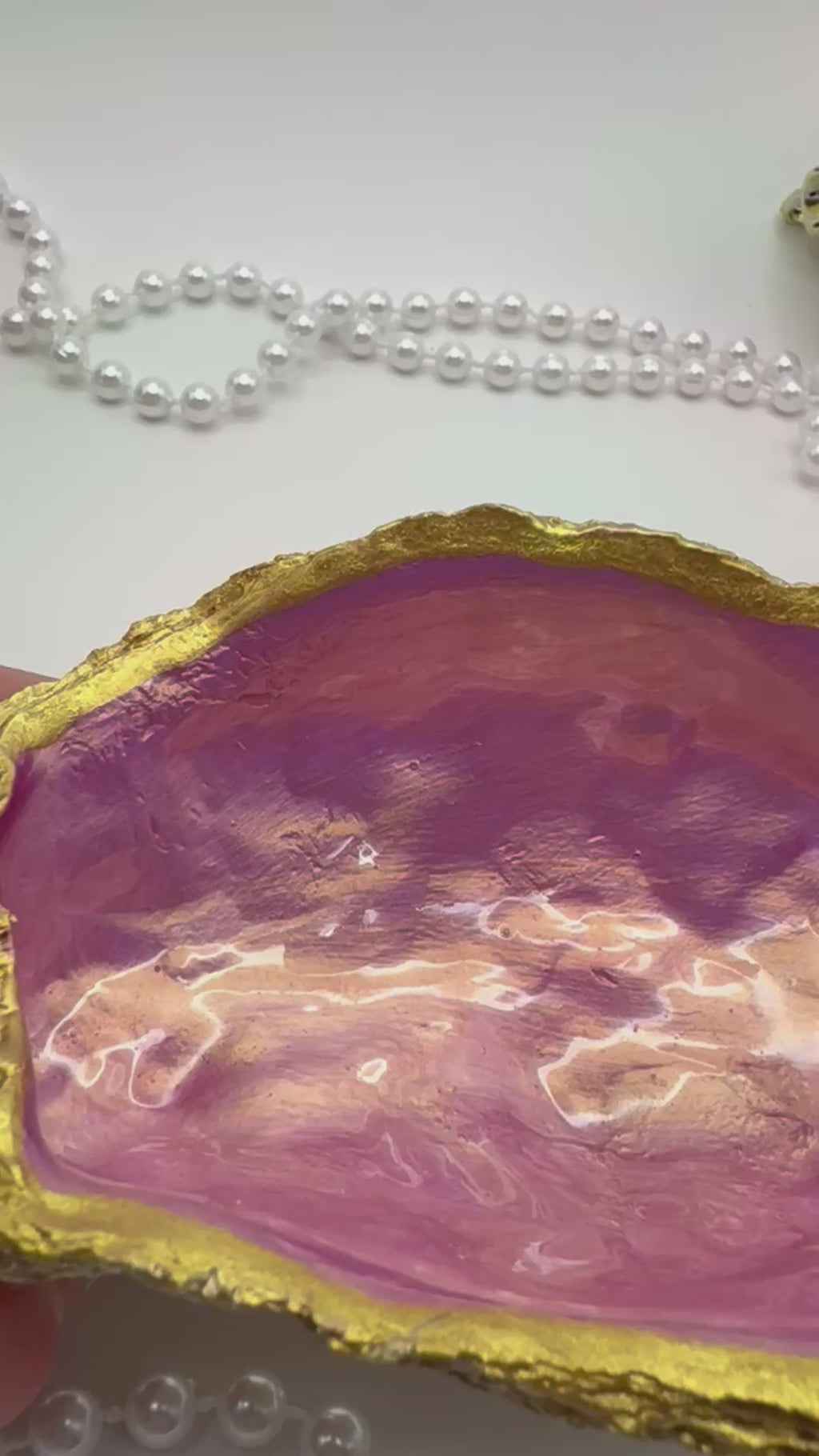 Oyster Trinket Tray – Metallic Fuchsia